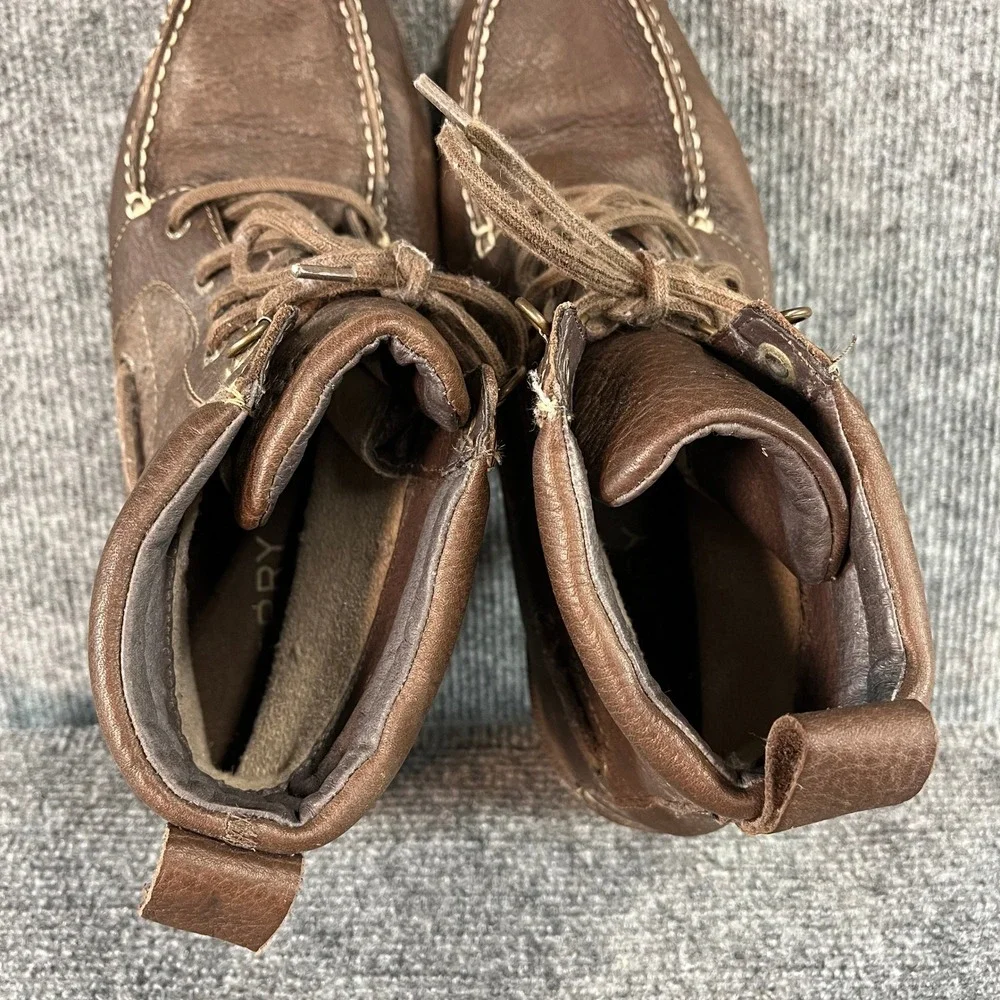 Sperry Top-Sider Mens Waterproof Brown Leather Moc Toe Lug Sole Boots 10.5